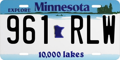MN license plate 961RLW