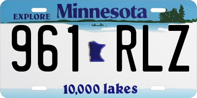 MN license plate 961RLZ
