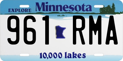 MN license plate 961RMA