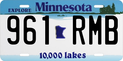 MN license plate 961RMB