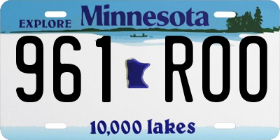 MN license plate 961ROO