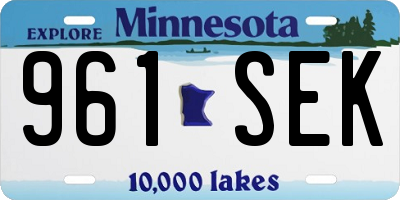 MN license plate 961SEK