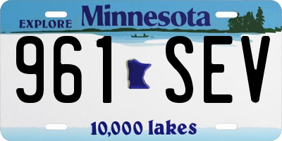 MN license plate 961SEV