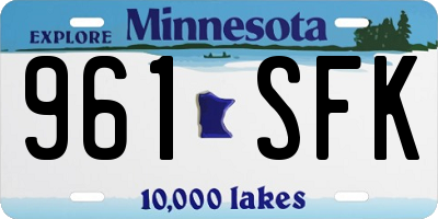 MN license plate 961SFK