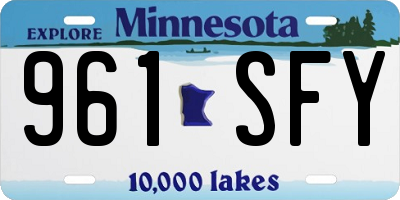 MN license plate 961SFY