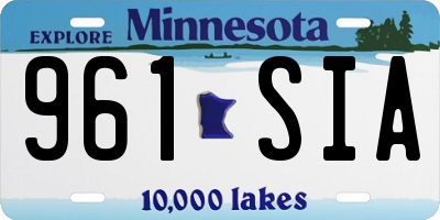 MN license plate 961SIA