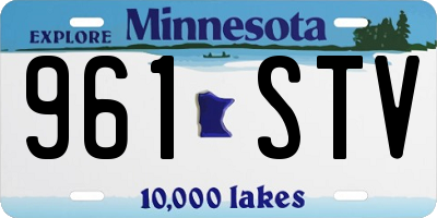 MN license plate 961STV