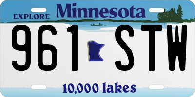MN license plate 961STW