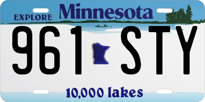 MN license plate 961STY