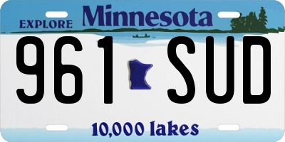 MN license plate 961SUD
