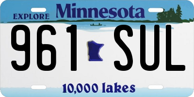 MN license plate 961SUL