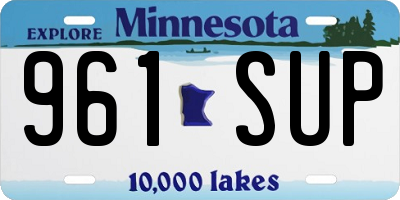 MN license plate 961SUP