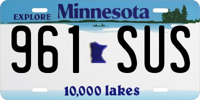 MN license plate 961SUS