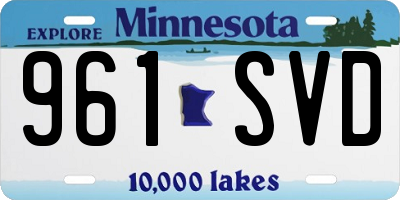 MN license plate 961SVD