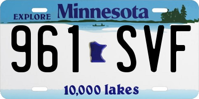 MN license plate 961SVF