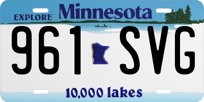 MN license plate 961SVG