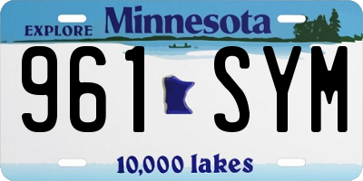 MN license plate 961SYM