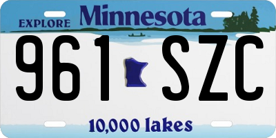 MN license plate 961SZC