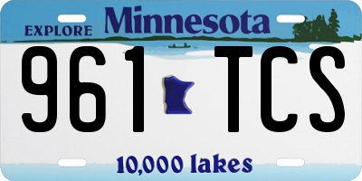 MN license plate 961TCS