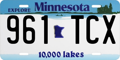 MN license plate 961TCX