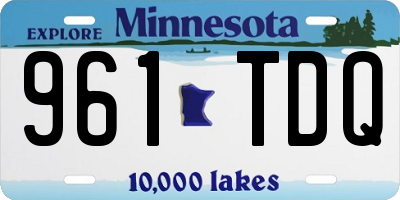 MN license plate 961TDQ