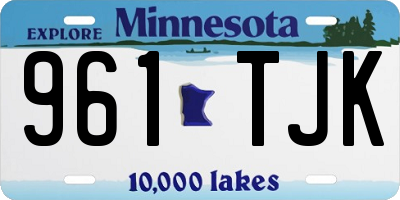 MN license plate 961TJK
