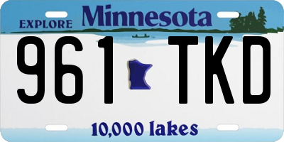 MN license plate 961TKD