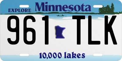 MN license plate 961TLK