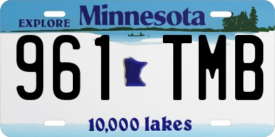 MN license plate 961TMB