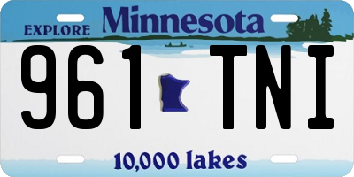 MN license plate 961TNI