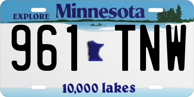 MN license plate 961TNW