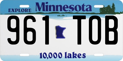 MN license plate 961TOB