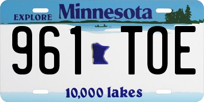 MN license plate 961TOE