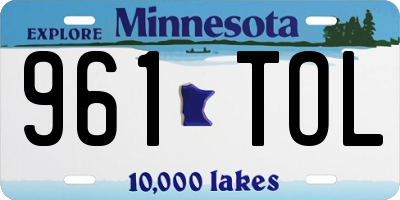 MN license plate 961TOL