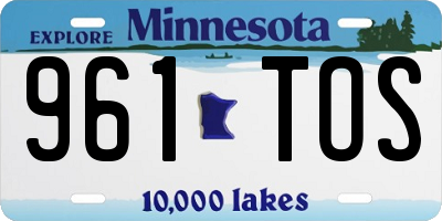 MN license plate 961TOS