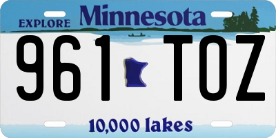 MN license plate 961TOZ
