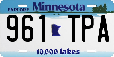 MN license plate 961TPA