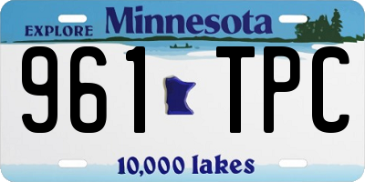 MN license plate 961TPC
