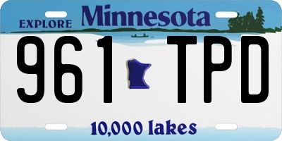 MN license plate 961TPD