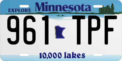 MN license plate 961TPF