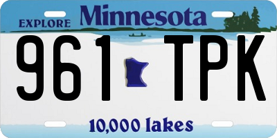 MN license plate 961TPK