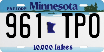 MN license plate 961TPO