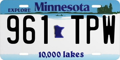 MN license plate 961TPW