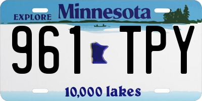 MN license plate 961TPY