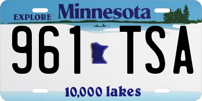 MN license plate 961TSA