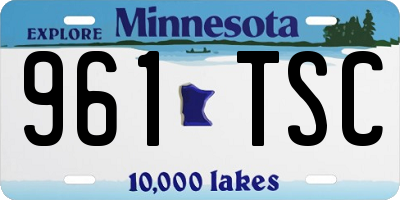 MN license plate 961TSC