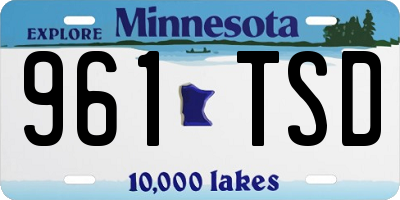 MN license plate 961TSD