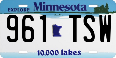 MN license plate 961TSW