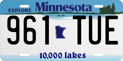 MN license plate 961TUE