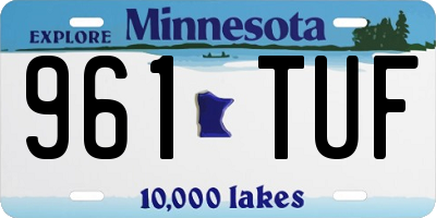 MN license plate 961TUF